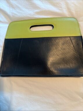 Two-Tone Green and Black rubber Handheld Clutch